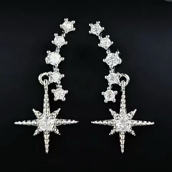 Beautiful Bling Star Drop Earrings - Picture 1 of 2